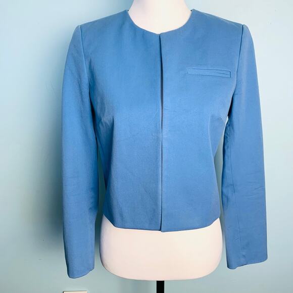 J. Crew 365 Cropped Collarless Jacket In Bi-Stretch Cotton Size 2 - Picture 6 of 8